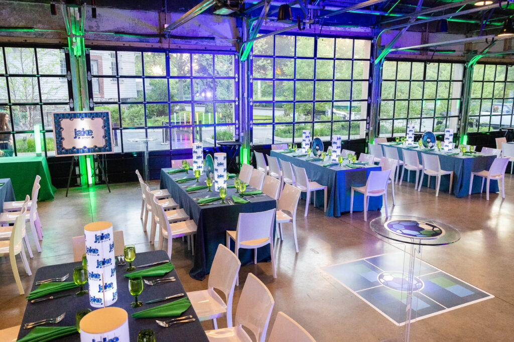 a seating area at a family celebration