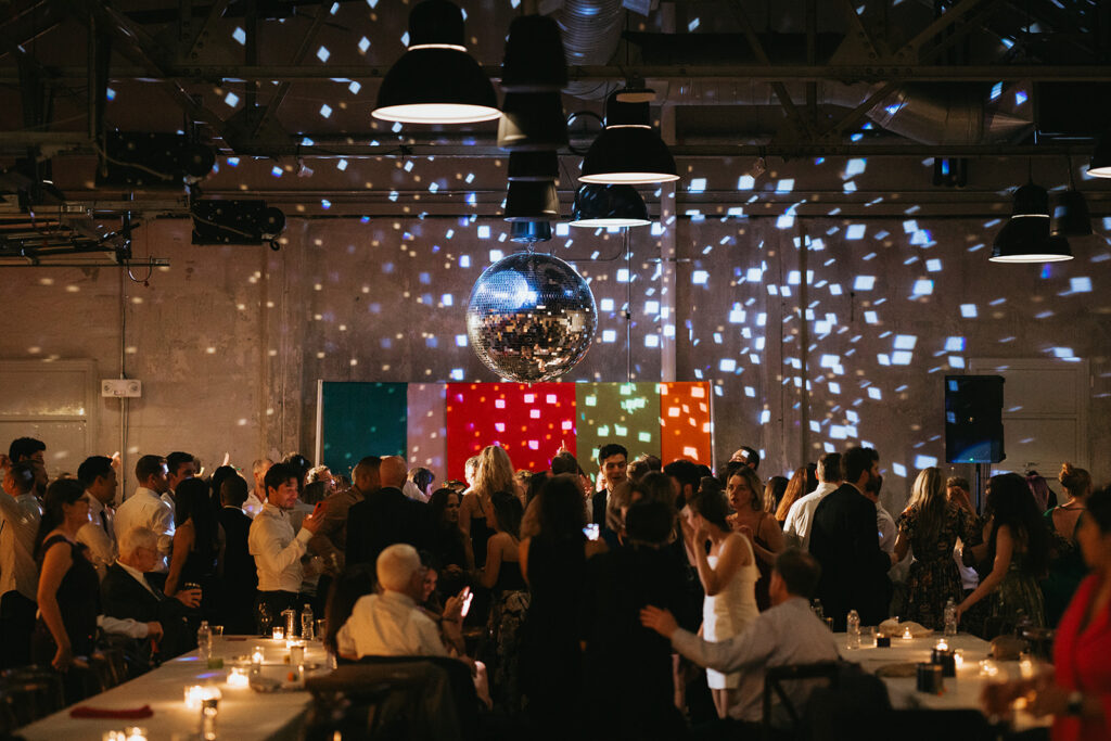 wedding events can include a disco ball